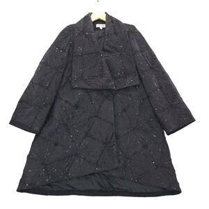 COTTONADE Paris Black Sequin Embellished Textured Coat‎ Size 38 M